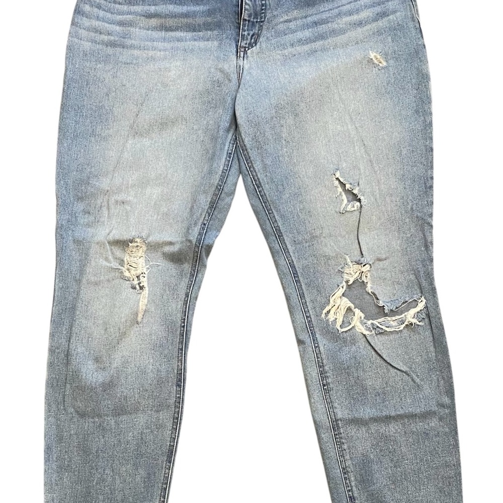 Blue Skinny Jeans with Distressed Details